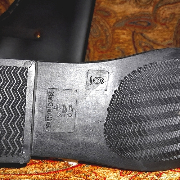 MODERN RUSH - Black Rubber Boots / Wellies with Buckle Hardware - Ladies… - Picture 4 of 4